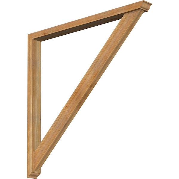 Ekena Millwork Traditional Traditional Rough Sawn Bracket w/ Offset Brace, Western Red Cedar, 4"W x 46"D x 46"H BKT0402X46X46TRA01RWR - main